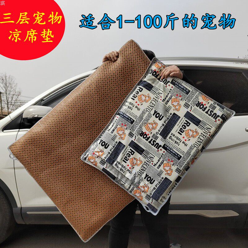 Summer pet mat mat breathable moisture-proof durable Teddy golden hair nest plus size cool mat double-sided usable mat