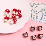 Милый аксессуар ручной работы, серьги, мобильный телефон, ремешок, ожерелье, аксессуары, с медвежатами, DIY