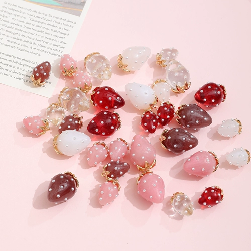 Японская милая клубника из жемчуга, подвеска, серьги ручной работы, аксессуар, ожерелье с аксессуарами, «сделай сам»