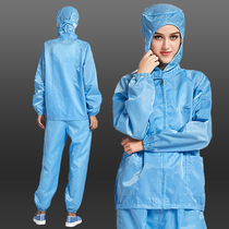 Anti-static dust-free work clothes hooded fen ti fu clean wu chen yi dust-proof overalls paint protective clothing for men and women