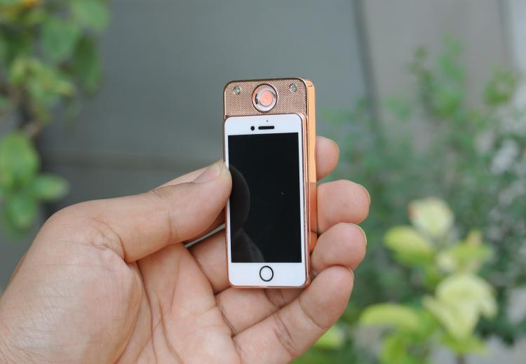 Điện thoại di động mini thuốc lá bật lửa USB sạc nhẹ kim loại siêu mỏng cơ thể sáng tạo cá tính nam nữ quà tặng sinh nhật - Bật lửa bật lửa đẹp giá rẻ