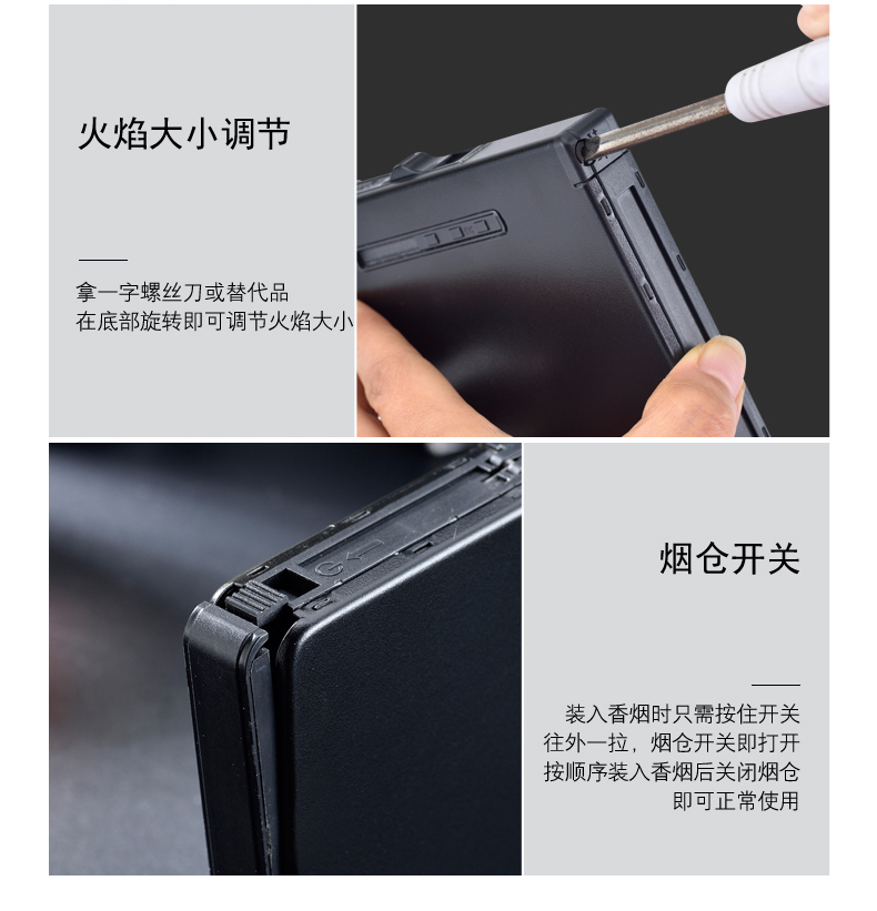 Tùy chỉnh kim loại chính hãng thuốc lá nam hút thuốc tự động với một chữ nhẹ siêu mỏng sáng tạo - Bật lửa quẹt khò