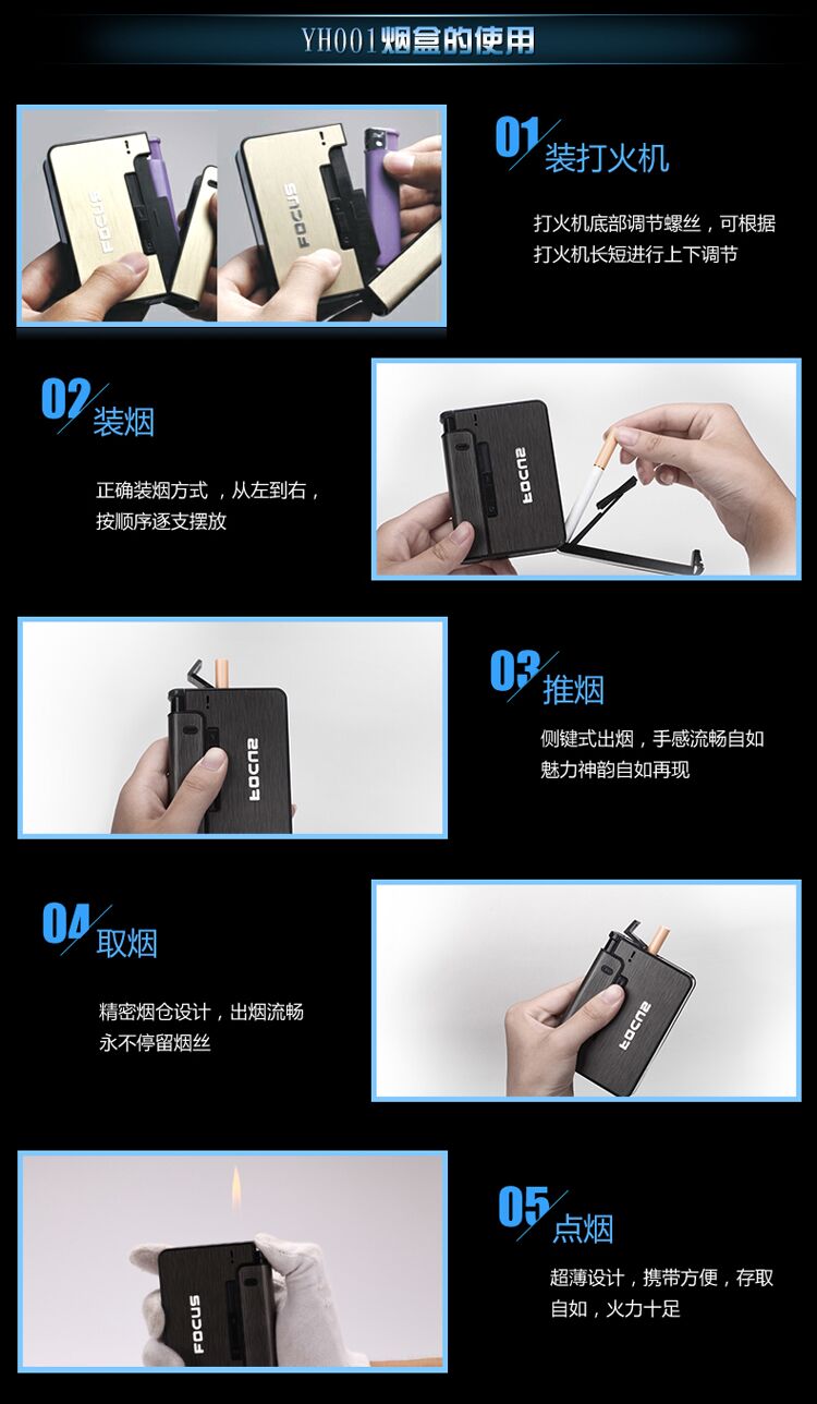 Tùy chỉnh kim loại chính hãng thuốc lá nam hút thuốc tự động với một chữ nhẹ siêu mỏng sáng tạo - Bật lửa quẹt khò