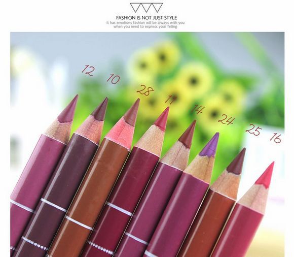 Lip liner bút son môi son môi không thấm nước kéo dài giữ ẩm đích thực không đánh dấu tranh móc môi bút chì màu nude mờ - Bút chì môi / môi lót 	son hình cây bút chì	