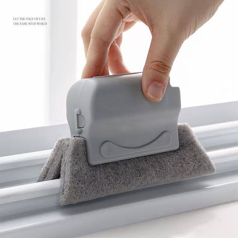 Window groove gap cleaning brush window sill groove dead angle cleaning tool dust removal brush multi-functional scouring pad brush