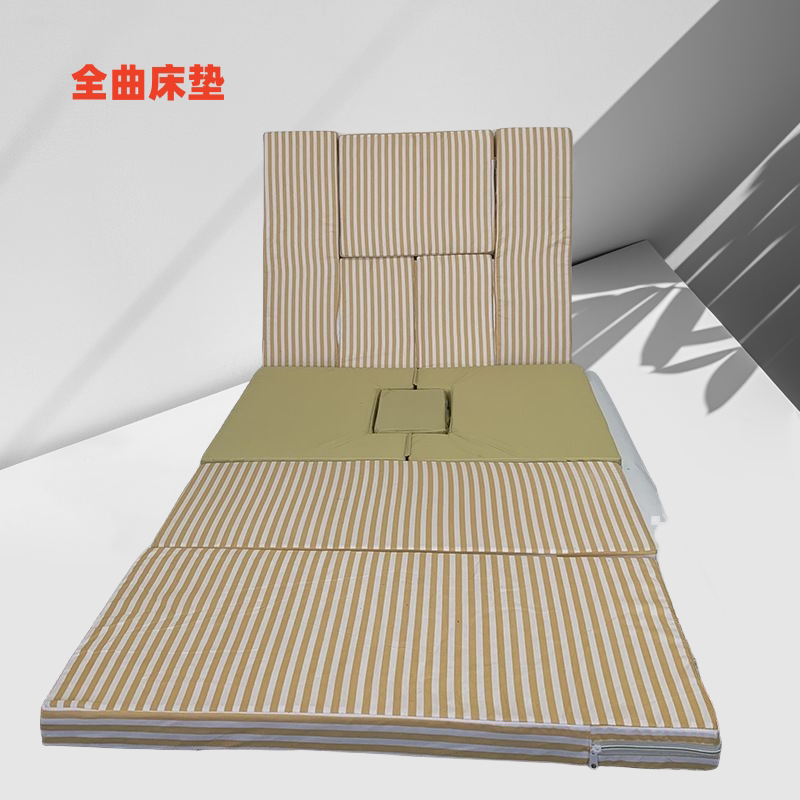 Nursing Bed Mattress with Toilet Hole, Medium Curvature, Full Curvature, Turn-Over Bed, Brown Mattress, Anti-Slip, Hospital Bed Sponge Mattress