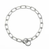 Краткое кольцо с собакой с собакой с головокружительностью из нержавеющей стали.