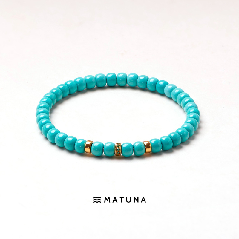 G2 Raw Matuna Natural Hubei Turquoise Bracelet with 18K Gold Straight-Cut Design, High-Quality Porcelain-Like Texture, Color Consistency, and Certificate G2 Raw Matuna Natural Hubei Turquoise Bracelet with 18K Gold Straight-Cut Design, High-Quality Porcelain-Like Texture, Color Consistency, and Certificate
