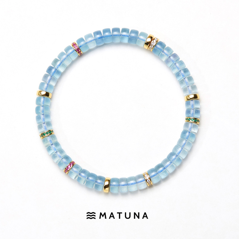 M153 Sky Blue Matuna Natural Aquamarine Bracelet 925 Silver Niche Design Bracelet Gift for Girlfriend or Wife M153 Sky Blue Matuna Natural Aquamarine Bracelet 925 Silver Niche Design Bracelet Gift for Girlfriend or Wife