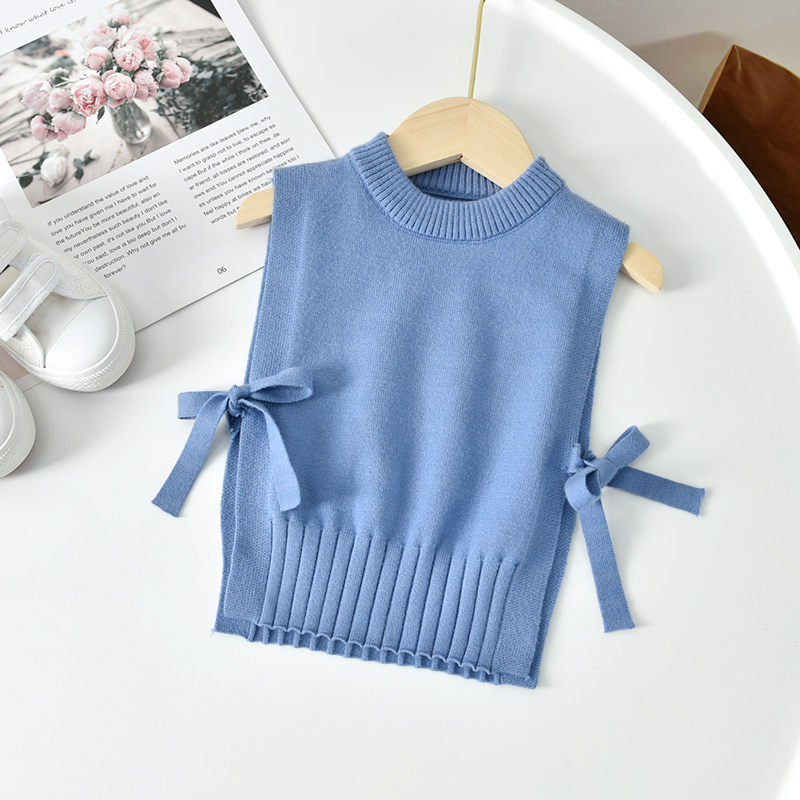 Elegant Bluegirl knitting vest new pattern Korean version 0-7 year Children Foreign style Outside waistcoat 3 baby spring and autumn Wear out Vest tide