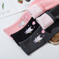 Girl Beats Bottom Pants Plus Suede Thickened Winter Winter Dress Outside Wearing Woman Baby Warm Pure Cotton Integrated Suede Children Long Pants