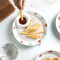 Yai Show Home Little Fresh Water Dumplings Pan Creativity Cute With Vinegar Dish Dumplings Pan tray Tray Dinner dish dishes