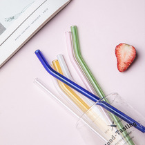 Yai Show High Boron Silicon Color Glass Straws Juice Drinks Milk Tea Straws With Wind Heat Resistant Drinking Tube Stirring Sticks