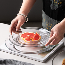 Nordic Heat Resistant Toughened Glass Trays Ins Nets Red Personality Fruits Pan Home Creative Transparent Salad Bowl dishes