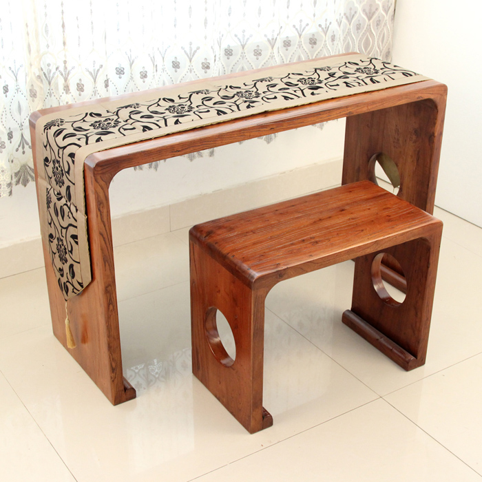 Haoyu cổ cũ elm guqin bàn cộng hưởng Guqin bảng phân gỗ rắn bàn piano phân Trung Quốc phong cách Trung Quốc thư pháp bảng thư pháp bảng - Bàn bàn tròn