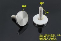 304 stainless steel solid shower room handle round cover diameter M8M6M10 sliding door glass door screw fastening nut