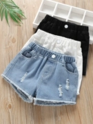 Quần short bé gái 2019 mới cotton bé gái nước ngoài Cô gái hoang dã mặc mùa hè mỏng phần cao bồi - Quần jean