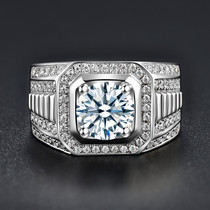 PT960 platinum imported Moisan male ring domineering hive micro-inlaid male ring 18k platinum ring to send boyfriend