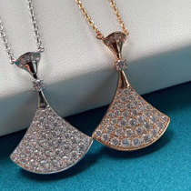 18K gold imported moissanite Diamond small skirt necklace women Joker choker gift for girlfriend friend