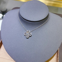PT950 platinum imported Moisan stone flower necklace female light luxury full diamond four-leaf clover light luxury gift for girlfriend