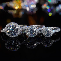 Pt950 platinum American imported D-color Mosan diamond cake Group set round diamond 18k platinum proposal diamond marriage