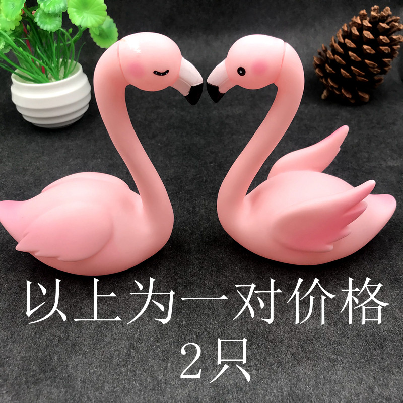Birthday Cake Decoration Pendulum Decorated with flamingo Decorative Accessories Pendulum hollow with lamp pink sky Goose duck Deco