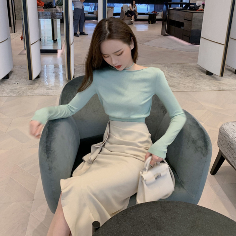  XL+Green top, apricot skirt  