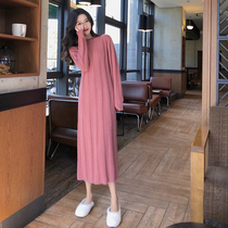 Autumn clothing 2022 New female small black collection waist display slim thickened knit undershirt with sweaters dress and dress