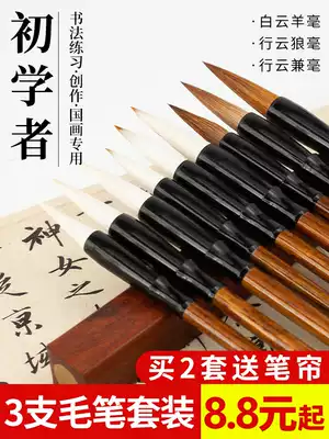 Brush pen and Milliyang Milli wolf pen bucket pen set for beginners, beginner, student, Wenfang four treasures, Baiyun brush bucket, small Kai, medium Kai, Chinese painting, calligraphy, painting, official script, line script, copy the scriptures