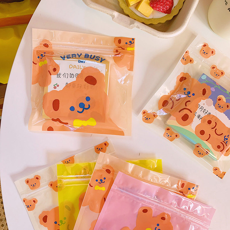 9 cute snacks sealed bag girl heart bear food biscuit candy packaging bag candy bag 1