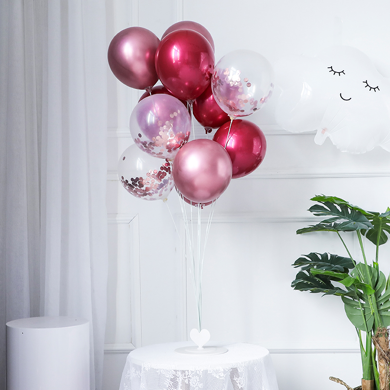 Chinese style wedding balloon bracket column web celebrity scene golden transparent marriage wedding room decoration layout INS float