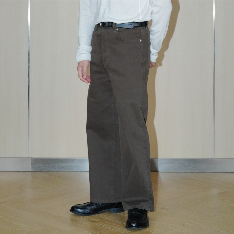 Tias Heavy Twill Fleece Casual Pants Straight-Leg Trousers T233307【25Aw】