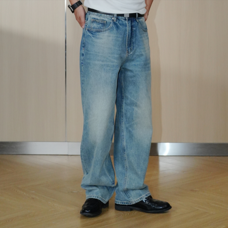 Tias 13 oz 505 Straight-Leg Loose Non-Stretch Washed Jeans T2233006 Tias 13 oz 505 Straight-Leg Loose Non-Stretch Washed Jeans T2233006
