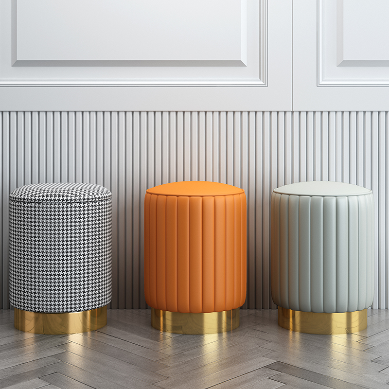 U Home | Light and luxurious makeup stool Makeup Bench Nordic chairs Children's bedroom Changing Shoes footrest Round Stool