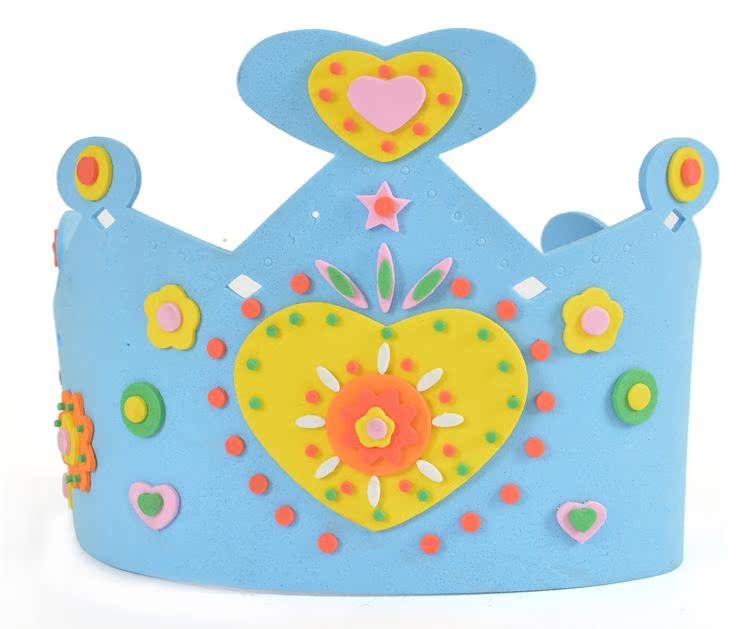 Mũ vương miện eva trẻ em tự làm mũ trẻ em handmade mẫu giáo sáng tạo dán vật liệu thủ công quà tặng thế giới đồ chơi