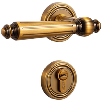 Yagu light luxury retro yellow ancient silent door lock magnetic solid wood split door lock Nordic indoor bedroom door lock