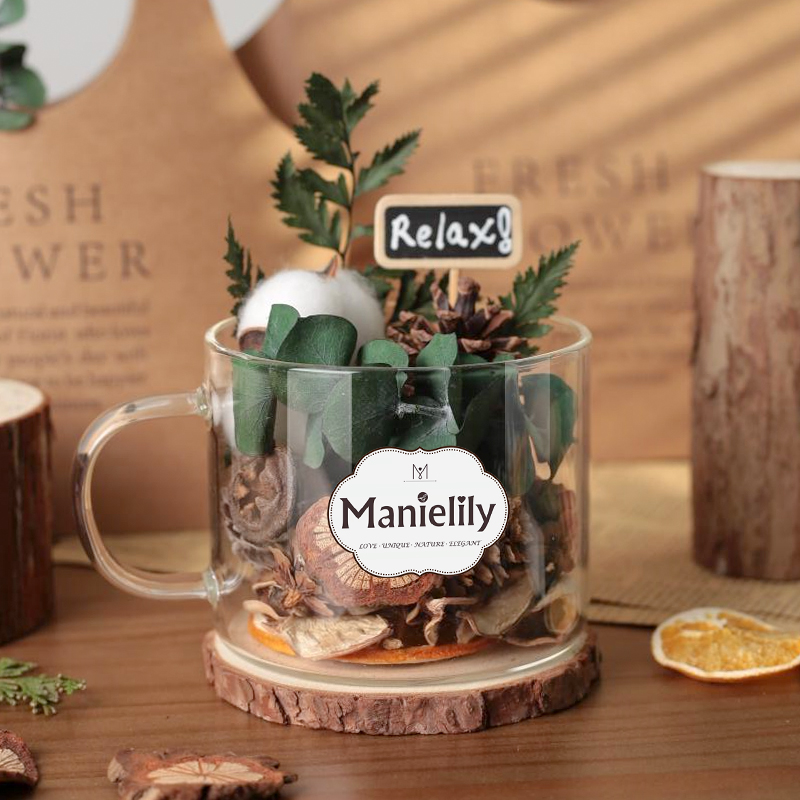 Fire-free immortal dry flower aromatherapy cinnamon lemon indoor long-lasting light fragrance diffuser container Christmas gift fragrance decoration