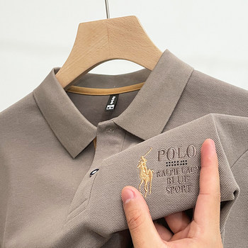 100 pure cotton paul men's pol shirt long sleeve autumn suit