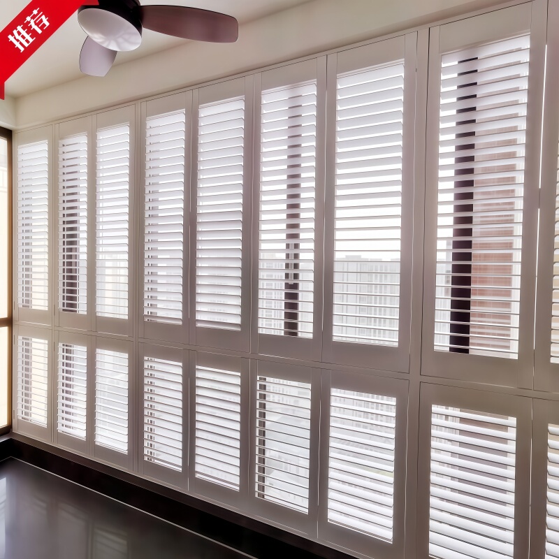 European Solid Wood Blinds Foldableing Partition Kitchen Balcony Bedroom Sliding Blinds Doors and Windows Movable Blinds Doors and Windows