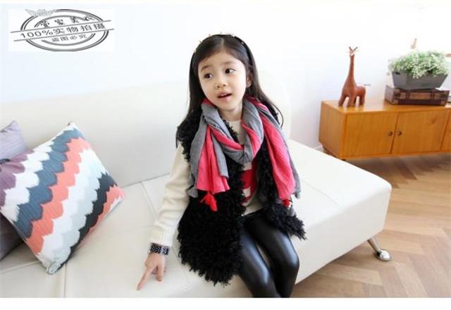 Mùa xuân và mùa thu mới trẻ em vest nước ngoài Phiên bản Hàn Quốc của vòng tròn tóc giả cao lông cừu da cô gái vest hoang dã áo khoác bé gái 6-14 tuổi
