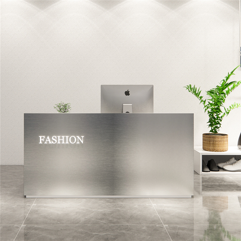 Stainless steel cashier counter simple bar counter clothing store Li Kun shop front desk milk tea shop commercial shop custom