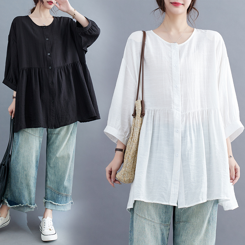 Summer Maternity Wear Covers the Belly and Buttocks, Pregnancy Shirts, Large Size Loose Clothes, Shirts, Summer Casual Tops, Trendy