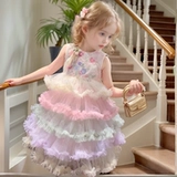 Летнее платье, юбка на девочку, наряд маленькой принцессы, в западном стиле, из фатина