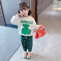 Baby Spring Dress Suit 2022 New Han Fan Childrens Spring and Autumn Two sets of girls online red and young children are trendy