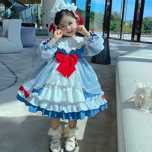 Детское осеннее платье, юбка, наряд маленькой принцессы, стиль Лолита, в западном стиле