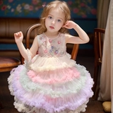 Летнее платье, юбка на девочку, наряд маленькой принцессы, в западном стиле, из фатина