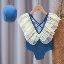 Girl Swimsuit 2022 New South Korea Children Swimsuit Girl Long Sleeve Female Baby Conjoined Swimsuit Summer Ocean Qi