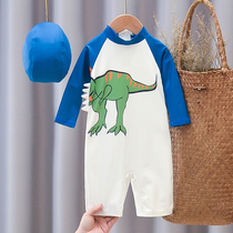Children Conjoined Swimsuit Summer Long Sleeves Korean Boy Baby Speed Dry Bathing Suit For Childrens Baby Spa Swimsuit