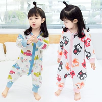 Bộ đồ ngủ cho bé Xiêm Mùa thu 1 3 tuổi Đàn ông Cotton Túi ngủ dày 2 Trẻ sơ sinh Trẻ em Mùa thu và Mùa đông Đồ đạc trong nhà Trẻ em 0 áo khoác liền quần hình thú