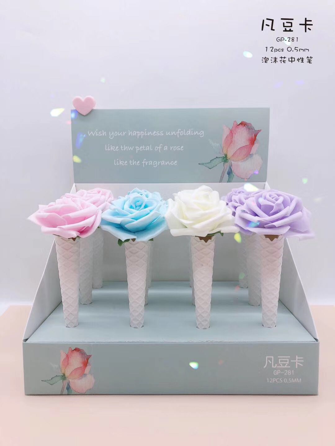 12 shake-up homemons Rose Flowers Middle Sex Pen available Furnishing Creative Black Water-based Pen Student Sign Pen